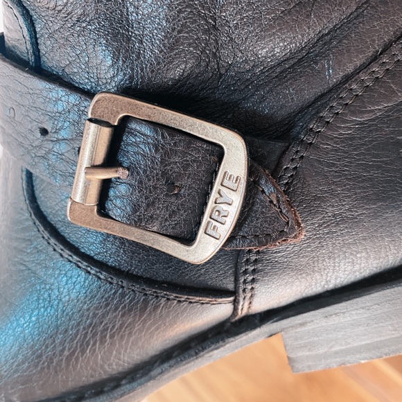 Frye Vicky 6” Buckled Biker Boot in Dark Brown - Picture 6 of 8